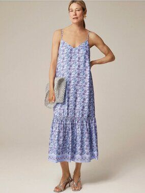NWT J Crew TALL tiered block print dress
